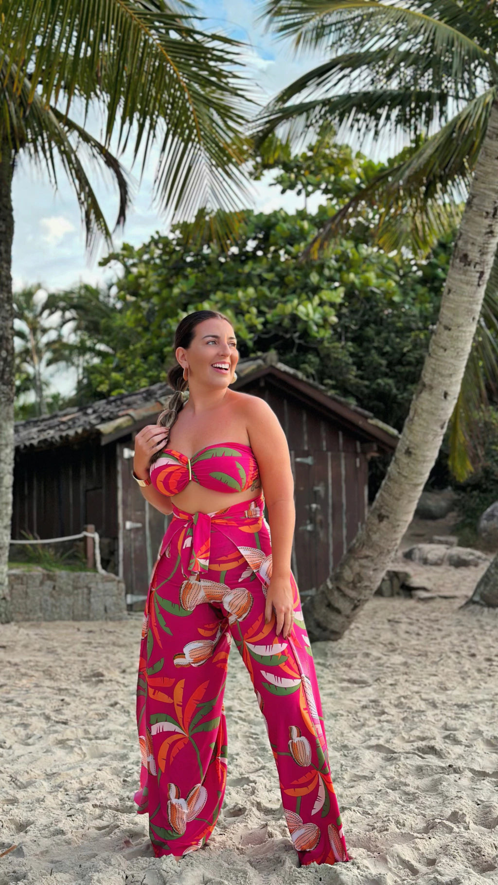 Conjunto coqueiro rosa
