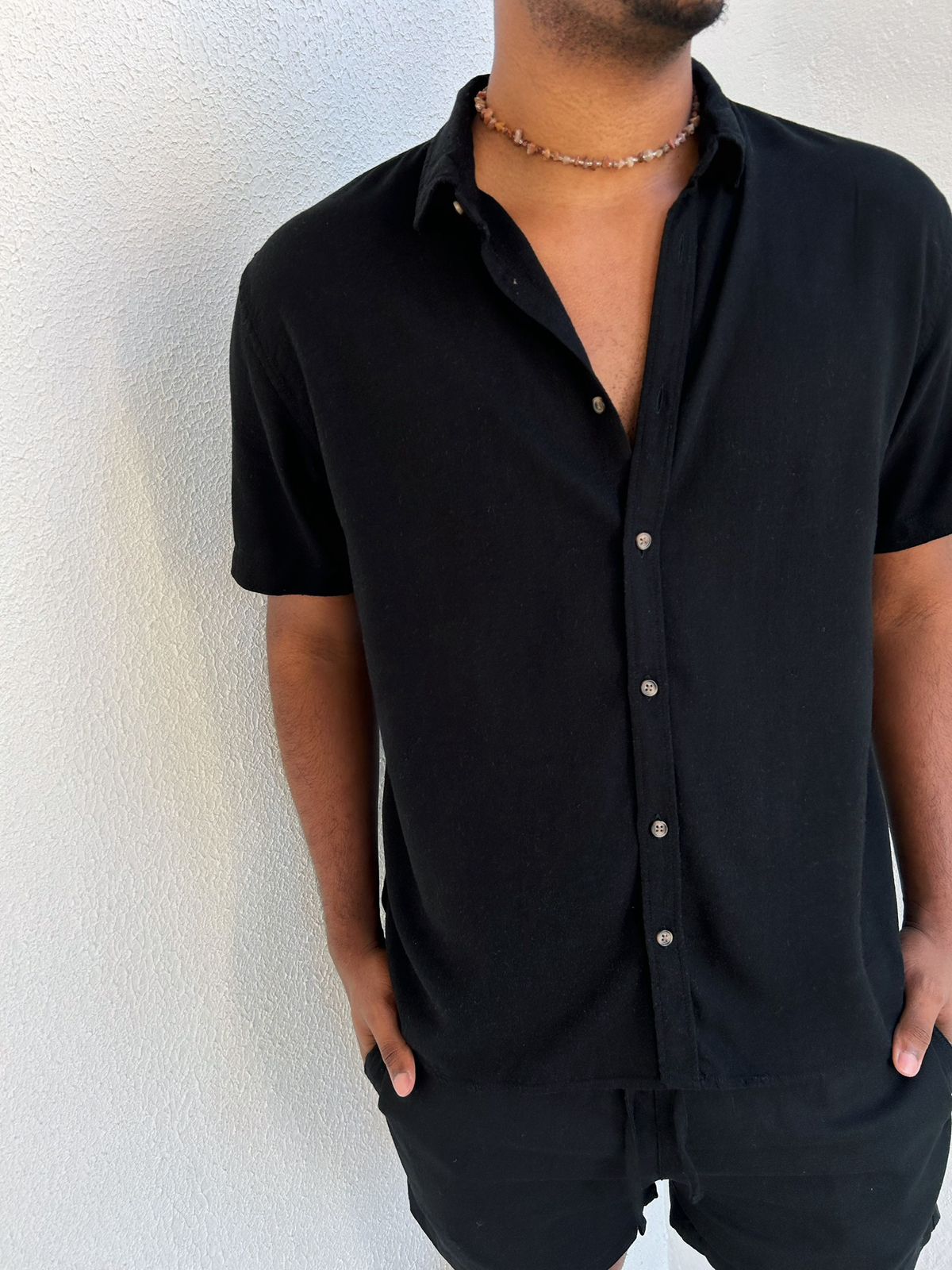Camisa Linho Preta