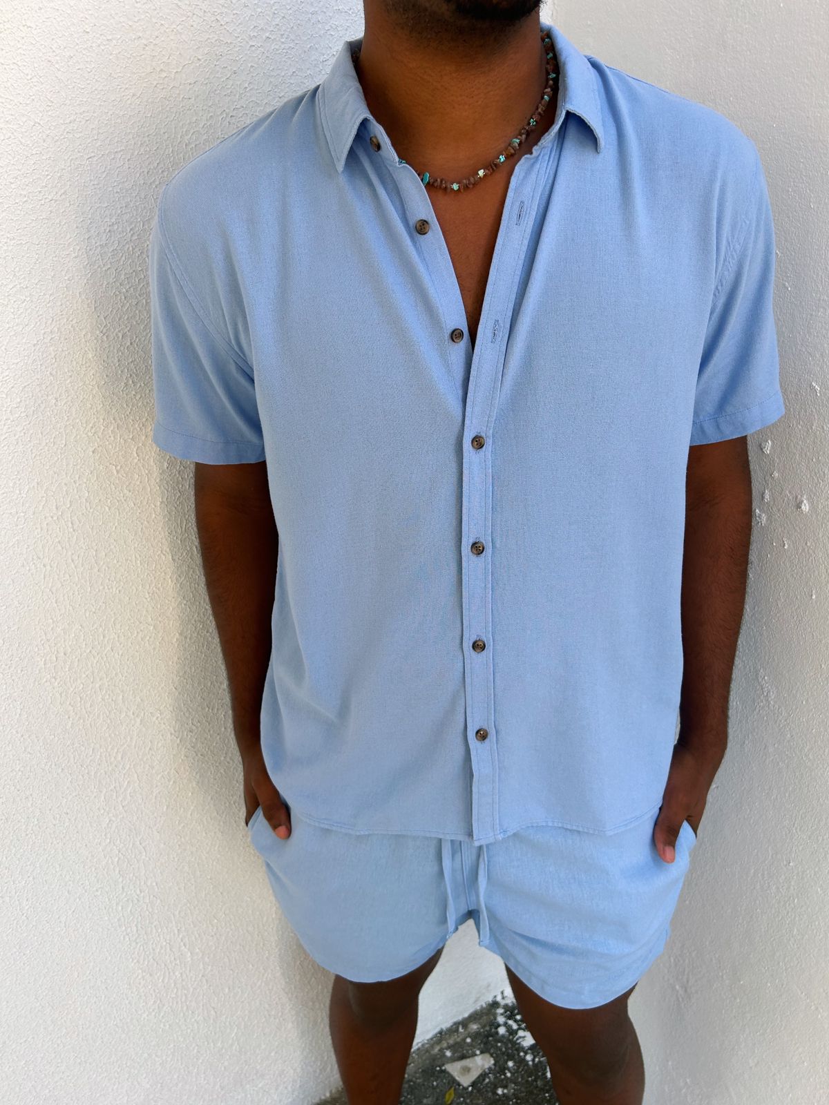 Camisa Linho Céu Azul