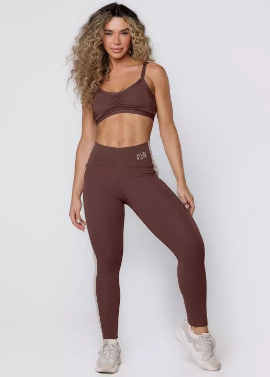 Calça Legging Expand em Poliamida Marrom